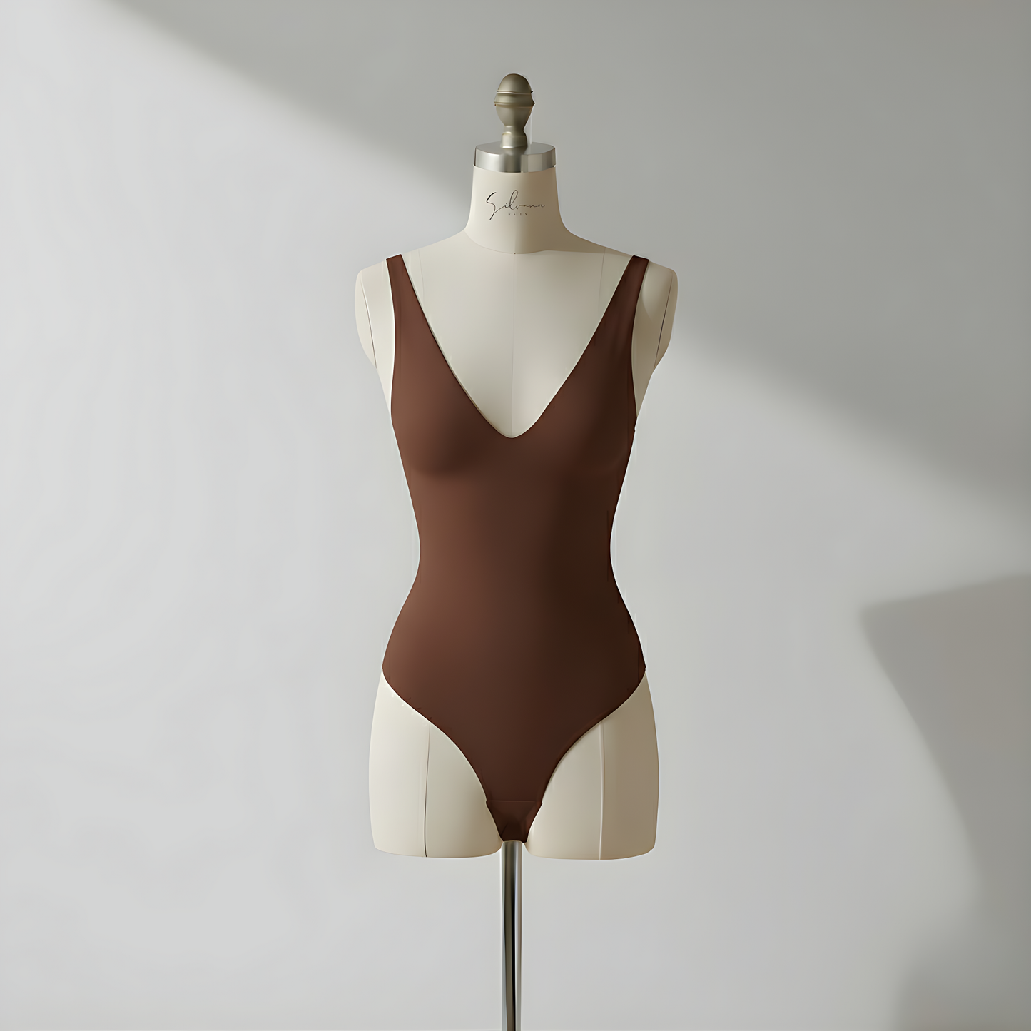 Body gainant effet ventre plat Monaco Muse coloris marron pour un maintien invisible